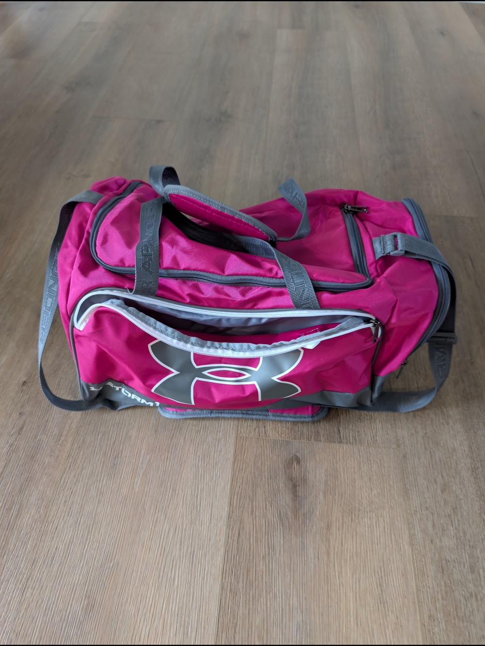 Under Armour Pink and Gray Duffle Bag